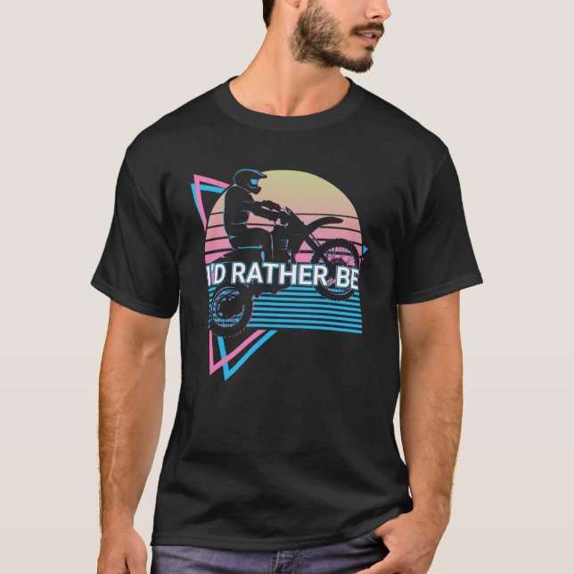 Camiseta Dirt Bike Biker Retro I'Preferencialmente Be (Frente)