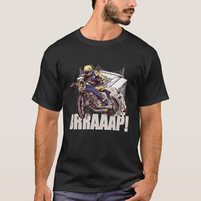 Camiseta Dirt Bike Brraaap Motocross Outdoor Para Homens (Frente)