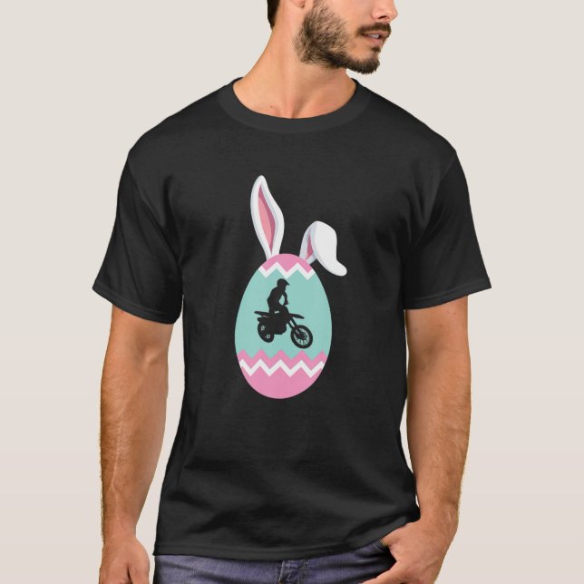 Camiseta Dirt Bike Easter - Burro de Ovos (Frente)