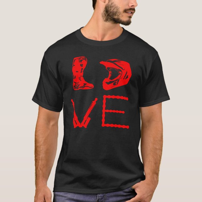 Camiseta DIRT BIKE LOVE Motorcycle Motocross Enduro (Frente)