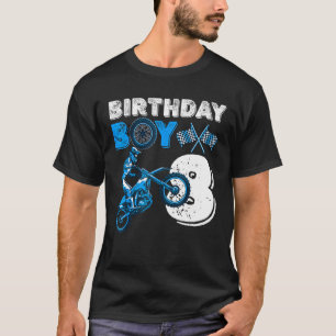 Camiseta Dirt Bike Motocross 8th Birday Boy & Girl 8 Year