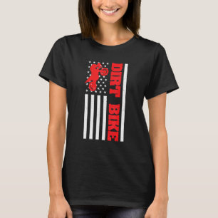Camiseta Dirt Bike Motocross American Flag Biker 4th De Jul