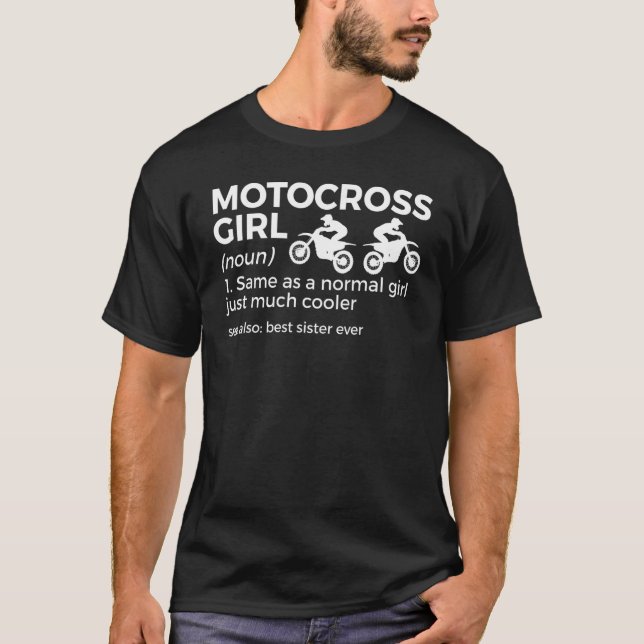 Camiseta Dirt Bike Motocross Girl Definition Best Sister Ev (Frente)