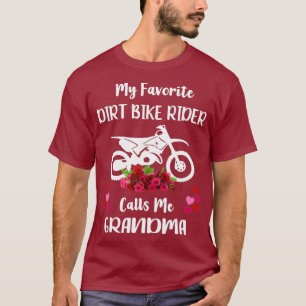 Camiseta Dirt Bike Motocross Grandma Gift com Flores
