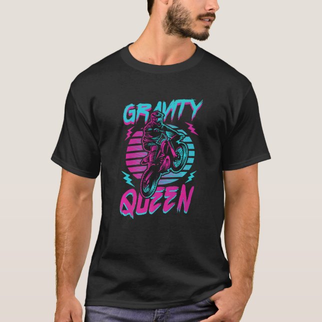 Camiseta Dirt Bike Motocross Gravity Queen Dirt Bike Racing (Frente)
