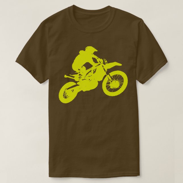 Camiseta Dirt Bike Motocross Yellow Bike Rider presentes pa (Frente do Design)