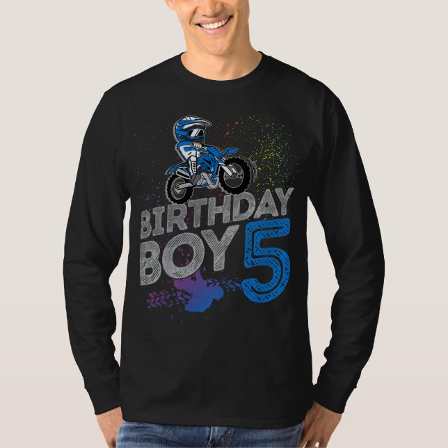 Camiseta Dirt Bike Rider 5 Anos de Idade 5 de Motocross Ani (Frente)