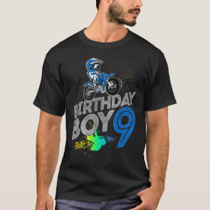Camiseta Dirt Bike Rider, 9 Anos, Motocross 9.º Aniversário