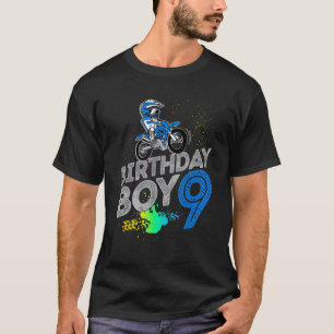 Camiseta Dirt Bike Rider, 9 Anos, Motocross 9.º Aniversário