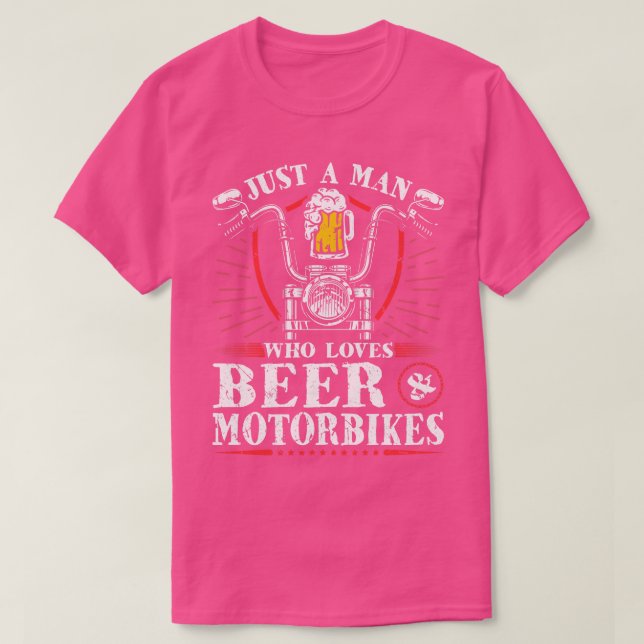 Camiseta Dirt Bike Rider ama Beer Motorcycle Biker (Frente do Design)