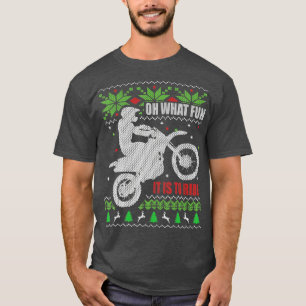 Camiseta Dirt Bike Ugly Christmas Motocross Que diversão