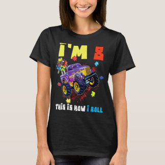 Camiseta Dirt Monster Truck Age 8 YO Boys Puzzle Autism Awa