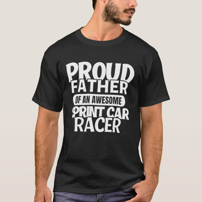 Camiseta Dirt Track Racing Proud Father Of A Awesome Sprint (Frente)