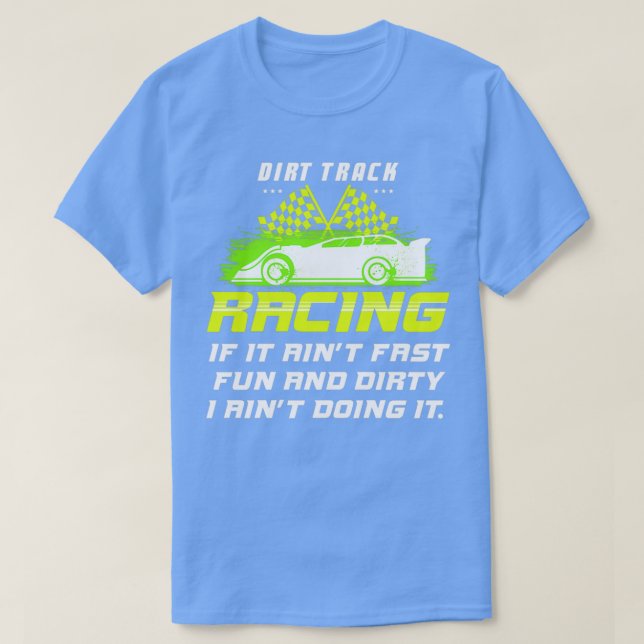 Camiseta DIRT TRACK RACK SPRINT CAR Rápida Diversão E Suja  (Frente do Design)