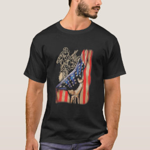 Camiseta Dirtbike America Flag 4 de julho Motocross