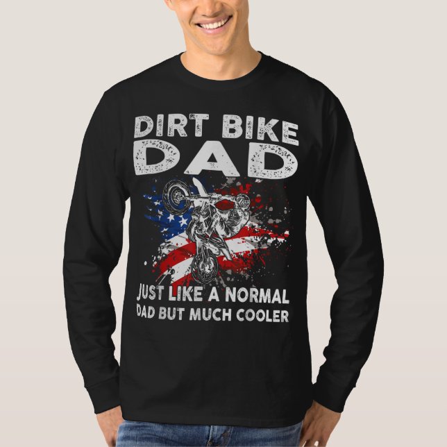 Camiseta Dirtbike Motocross Dirt bicicleta pai MX EUA Flag (Frente)