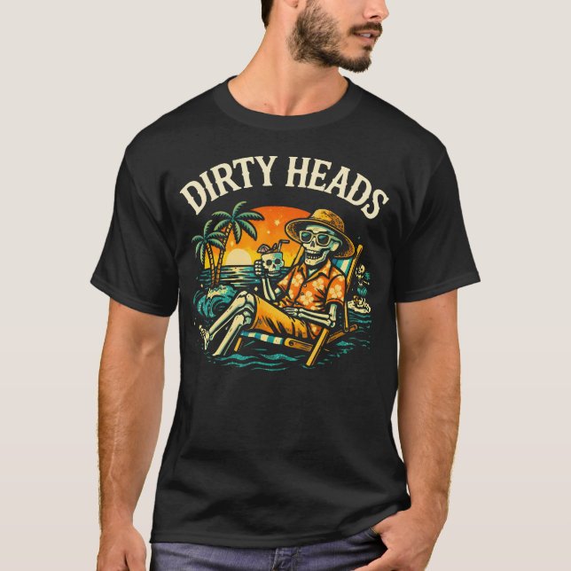 Camiseta Dirty Heads Skeleton Beach Verão (Frente)