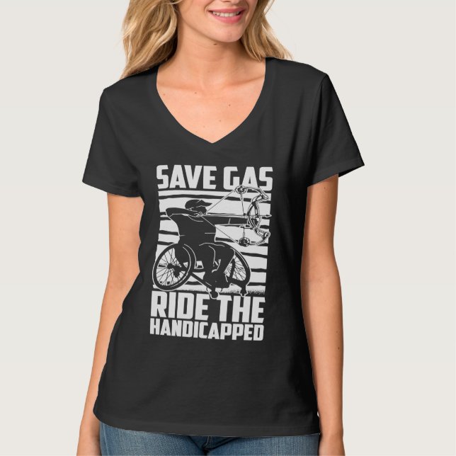 Camiseta Disability Hilarious Handicapped Disabled Wheelcha (Frente)