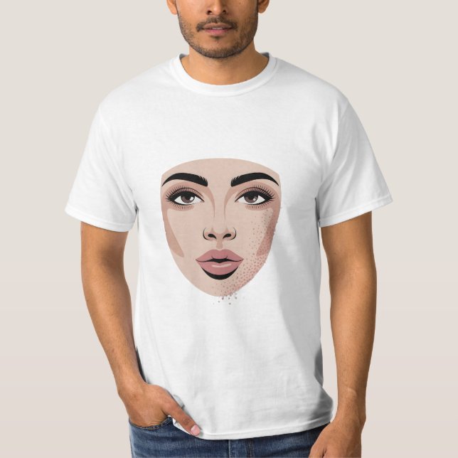 Camiseta Disappearing Beauty – Modern Minimal Face Art (Frente)