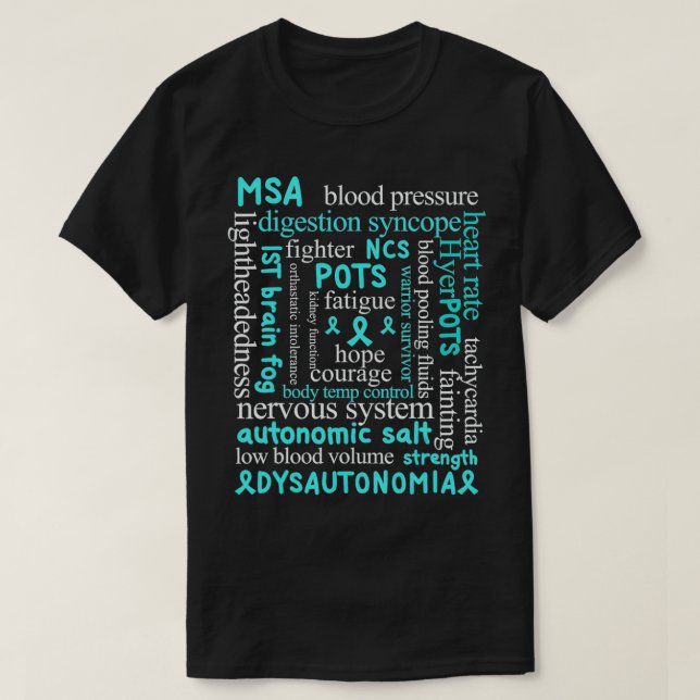 Camiseta Disautonomia Sensibilização Doença com disautonomi (Frente do Design)