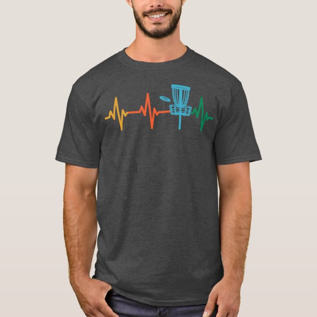 Camiseta Disc Golf Heartbeat EKG Heart Rate Disk Golf (Frente)
