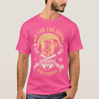 Camiseta Disc Golf Mire Para As Correntes Caveira