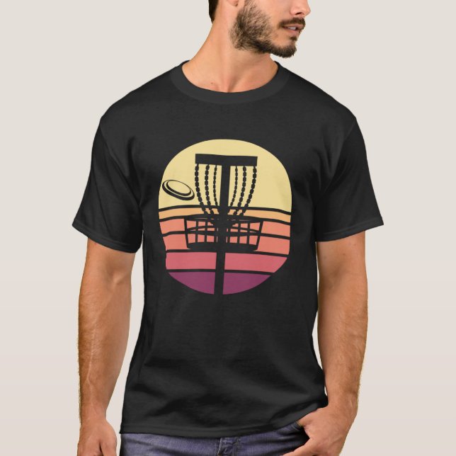 Camiseta Disc Golf Retro Sunset (Frente)