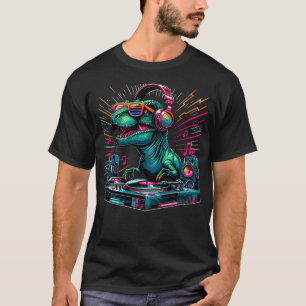 Camiseta Disc Jockey T-Rex Dinossauro Legal Música Dj
