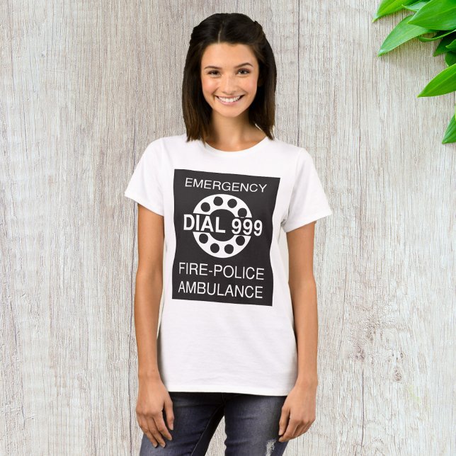 Camiseta Discagem de Emergência 999 Sinal Ambulância da Pol (Criador carregado)