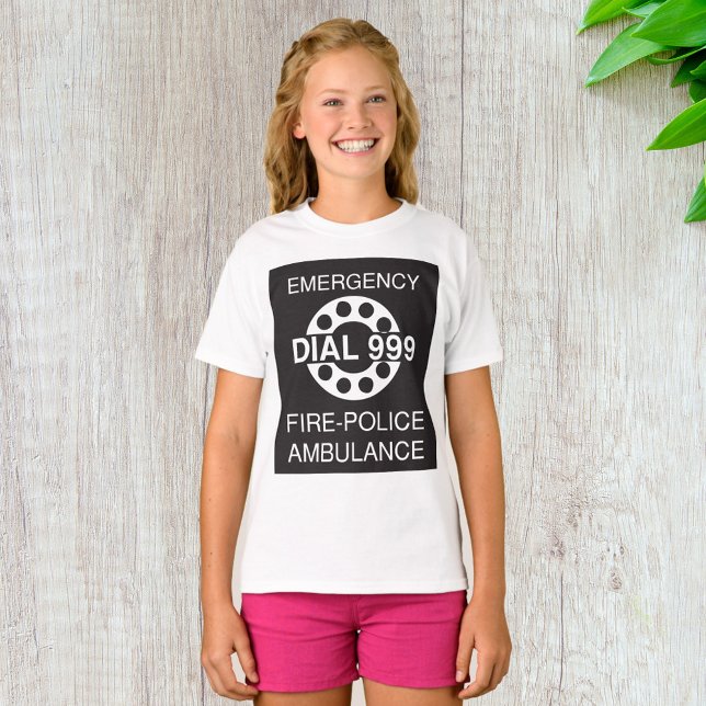 Camiseta Discagem de Emergência 999 Sinal Ambulância da Pol (Criador carregado)