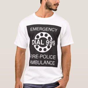 Camiseta Discagem de Emergência 999 Sinal Ambulância da Pol