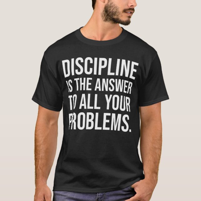 Camiseta Disciplina É A Resposta, Gym, Hustle, Sucesso (Frente)