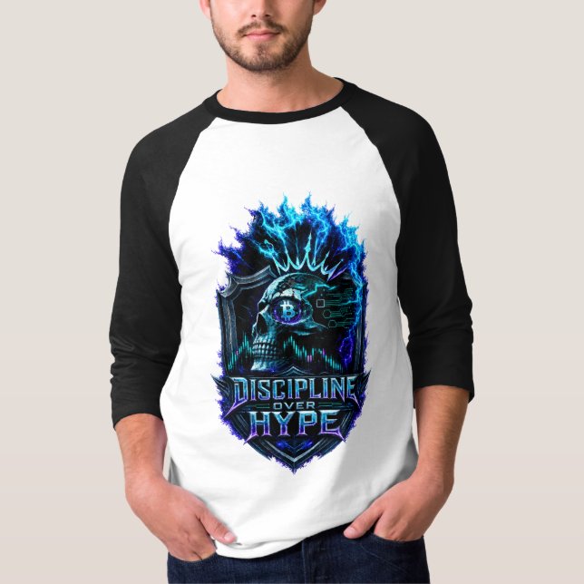 Camiseta Disciplina Sobre Hype Mentalidade Bitcoin Cripto D (Frente)