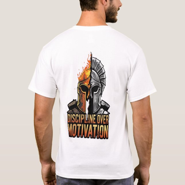 Camiseta Disciplina Sobre Motivação - Guerreiro Espartano (Verso)