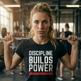 Camiseta Discipline Builds Power Workout Gym T-Shirt
