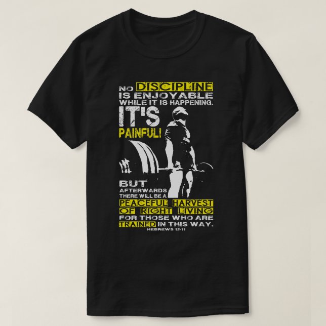 Camiseta DISCIPLINE - Motivação de Workout de Ecrã (Frente do Design)