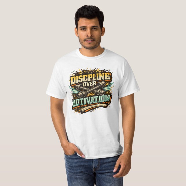 Camiseta Discipline Over Motivation (Frente Completa)