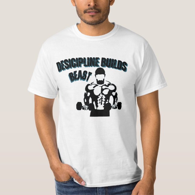 Camiseta Discipline Over Motivation — Build That Body  (Frente)