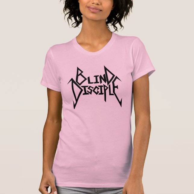 Camiseta Discípulo cego T feminino (rosa) (Frente)