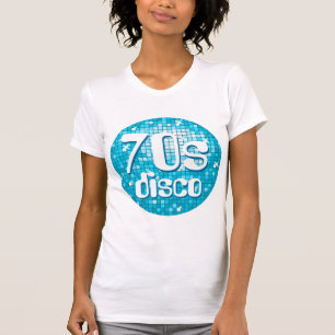 Camiseta Disco Azulejos Azul '70s Disco' senhoras petite wh