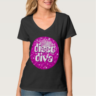 Camiseta Disco Azulejos "disco diva" cor-de-rosa