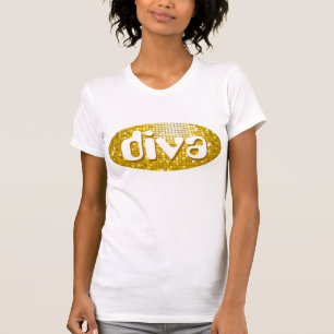 Camiseta Disco Azulejos "Dourado" "diva" senhoras petite wh