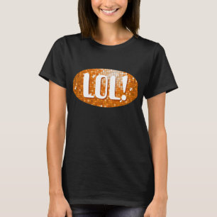 Camiseta Disco Azulejos Laranja 'LOL!' t-shirt negra