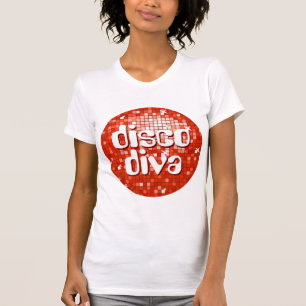 Camiseta Disco Azulejos Red 'disco diva' senhoras petite wh