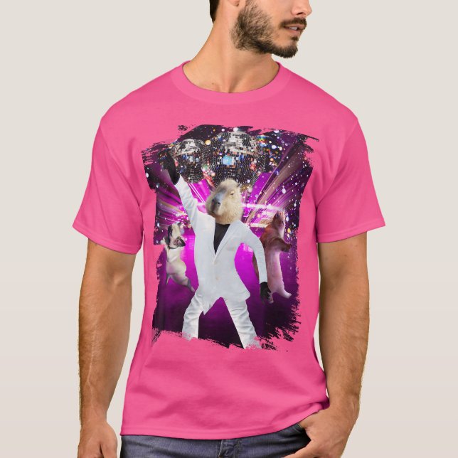 Camiseta Disco Ball Capybara Dancing Funny (Frente)
