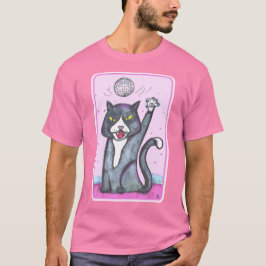 Camiseta Disco Ball Cat Cartoon Fun Art
