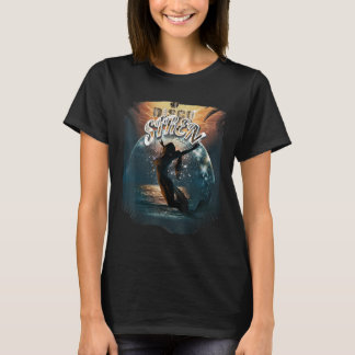Camiseta Disco Ball Mermaid Siren Mermaids in Palm Sunset