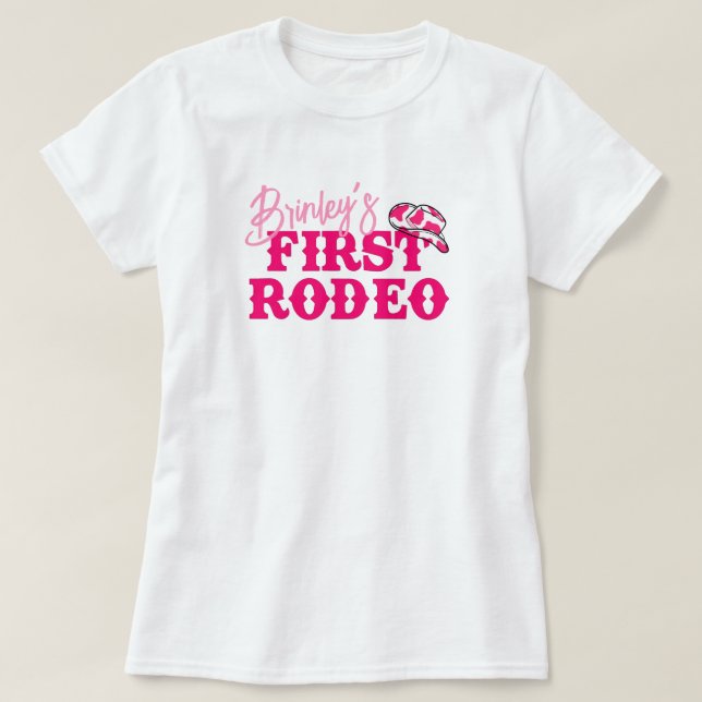 Camiseta Disco Cowgirl First Rodeo (Frente do Design)