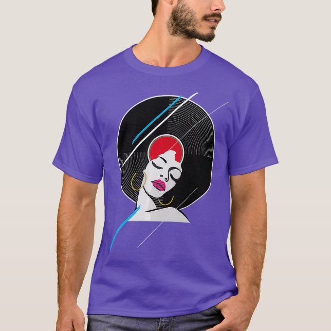 Camiseta Disco da Mulher Negra - Presente de Tom Afro-Ameri (Frente)