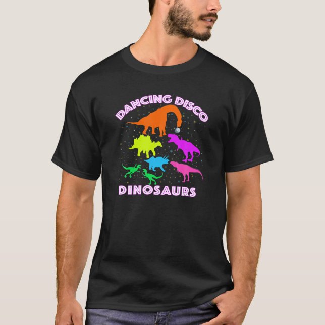 Camiseta Disco Dancing Dinosaurs Prove Awesome Teacher Pres (Frente)